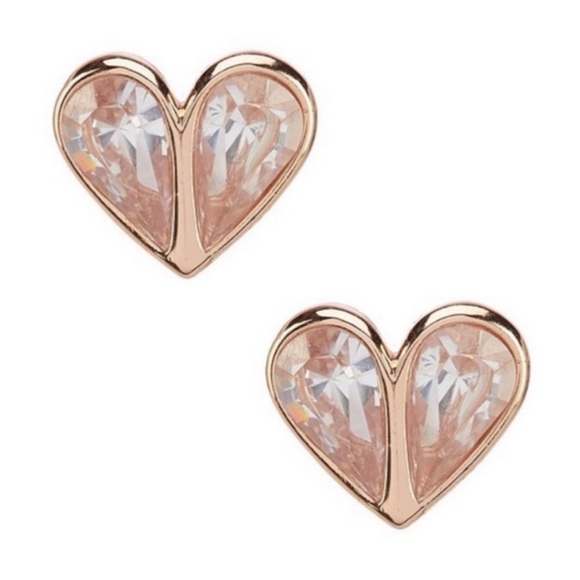 kate spade Jewelry - KATE SPADE • Rose Gold Rock Solid Crystal Clear Earrings